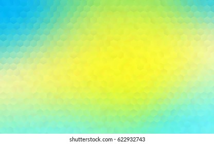 Light Blue, Yellow vector polygonal illustration, which consist of hexagons. Hexagonal pattern for your business design. Geometric background in Origami style with gradient. 