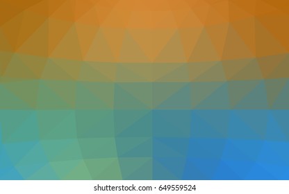 Light Blue, Yellow vector polygonal illustration, which consist of triangles. Triangular design for your business. Creative geometric background in Origami style with gradient