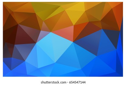 Light Blue, Yellow vector polygonal illustration, which consist of triangles. Triangular design for your business. Creative geometric background in Origami style with gradient