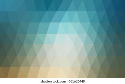 Light Blue, Yellow vector polygonal illustration, which consist of triangles. Triangular design for your business. Creative geometric background in Origami style with gradient