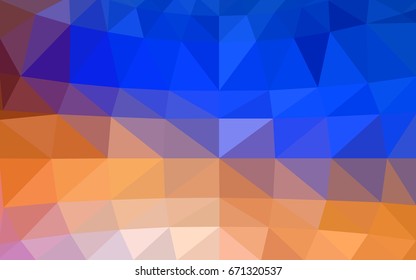 Light Blue, Yellow vector polygonal illustration, which consist of triangles. Triangular pattern for your business design. Geometric background in Origami style with gradient. 