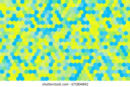 Light Blue, Yellow vector polygonal illustration, which consist of hexagons. Hexagonal pattern for your business design. Geometric background in Origami style with gradient. 