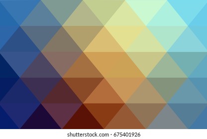 Light Blue, Yellow vector polygonal illustration, which consist of triangles. Triangular design for your business. Creative geometric background in Origami style with gradient