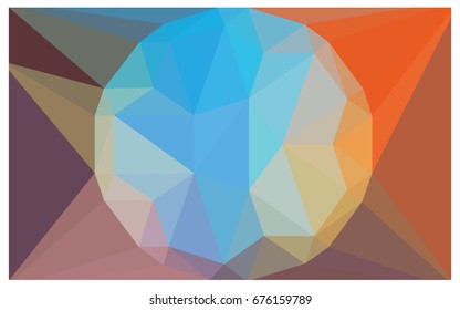 Light Blue, Yellow vector polygonal illustration, which consist of triangles with a gemstone in center. Triangular design of a huge diamond for your business. Creative geometric background of gems.