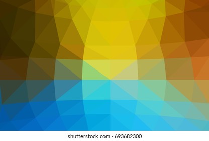 Light Blue, Yellow vector polygonal illustration, which consist of triangles. Triangular design for your business. Creative geometric background in Origami style with gradient
