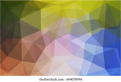 Light Blue, Yellow vector polygonal illustration, which consist of triangles. Triangular design for your business. Creative geometric background in Origami style with gradient