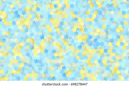 Light Blue, Yellow vector polygonal illustration, which consist of hexagons. Hexagonal design for your business. Creative geometric background in Origami style with gradient