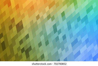 Light Blue, Yellow vector polygonal illustration, which consist of rectangles. Rectangular pattern for your business design. Geometric background in Origami style with gradient. 