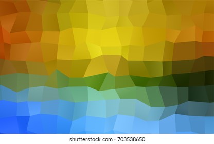 Light Blue, Yellow vector polygonal illustration, which consist of rectangles. Rectangular pattern for your business design. Geometric background in Origami style with gradient. 