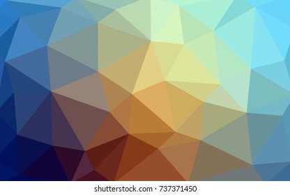 Light Blue, Yellow vector polygonal illustration, which consist of triangles. Triangular design for your business. Creative geometric background in Origami style with gradient