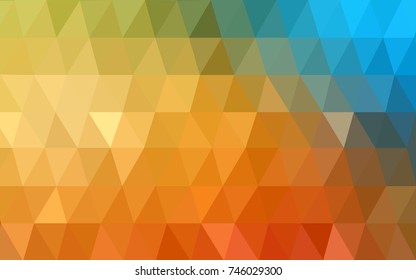 Light Blue, Yellow vector polygonal illustration, which consist of triangles. Triangular design for your business. Creative geometric background in Origami style with gradient