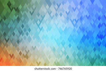 Light Blue, Yellow vector polygonal illustration consisting of rectangles. Rectangular design for your business. Creative geometric background in origami style with gradient.