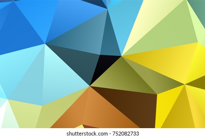 Light Blue, Yellow vector polygonal pattern. Modern geometrical abstract illustration with gradient. The template can be used as a background for cell phones.