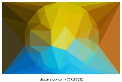 Light Blue, Yellow vector polygonal illustration, which consist of triangles with a gemstone in center. Triangular design of a huge diamond for your business. Creative geometric background of gems.