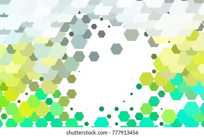 Light Blue, Yellow vector polygonal illustration, which consist of hexagons. Hexagonal pattern for your business design. Geometric background in Origami style with gradient. 