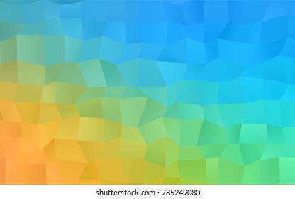 Light Blue, Yellow vector polygonal illustration, which consist of rectangles. Rectangular pattern for your business design. Geometric background in Origami style with gradient. 