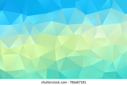 Light Blue, Yellow vector polygonal pattern. Creative illustration in halftone style with gradient. Brand-new design for your business.