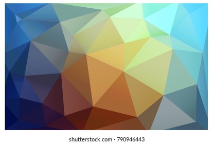 Light Blue, Yellow vector polygonal illustration, which consist of triangles. Triangular design for your business. Creative geometric background in Origami style with gradient