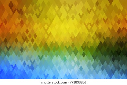 Light Blue, Yellow vector polygonal illustration consisting of rectangles. Rectangular design for your business. Creative geometric background in origami style with gradient.