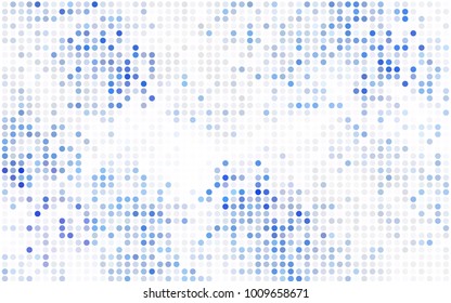 Light Blue, Yellow vector red banner with set of circles, dots. Donuts Background. Creative Design Template. Technological halftone illustration.