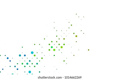 Light Blue, Yellow vector red banner with set of circles, dots. Donuts Background. Creative Design Template. Technological halftone illustration.