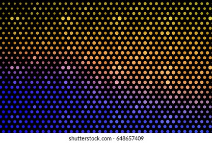 Light Blue, Yellow vector red pattern of geometric circles, shapes. Colorful mosaic banner. Geometric background with colored disks.