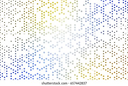 Light Blue, Yellow vector red pattern of geometric circles, shapes. Colorful mosaic banner. Geometric background with colored disks.