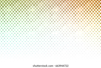 Light Blue, Yellow vector red banner with set of circles, dots. Donuts Background. Creative Design Template. Technological halftone illustration.