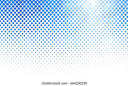 Light Blue, Yellow vector red banner with set of circles, dots. Donuts Background. Creative Design Template. Technological halftone illustration.