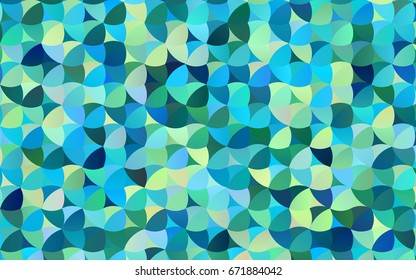 Light Blue, Yellow vector red pattern of geometric circles, shapes. Colorful mosaic banner. Geometric background with colored disks.
