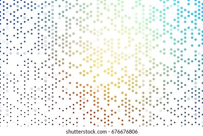 Light Blue, Yellow vector red pattern of geometric circles, shapes. Colorful mosaic banner. Geometric background with colored disks.