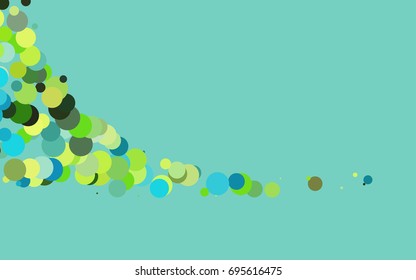 Light Blue, Yellow vector red pattern of geometric circles, shapes. Colorful mosaic banner. Geometric background with colored disks.