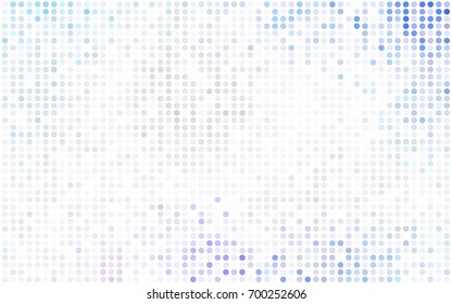 Light Blue, Yellow vector red banner with set of circles, dots. Donuts Background. Creative Design Template. Technological halftone illustration.