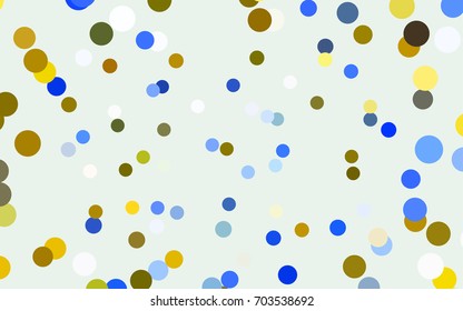 Light Blue, Yellow vector red pattern of geometric circles, shapes. Colorful mosaic banner. Geometric background with colored disks.