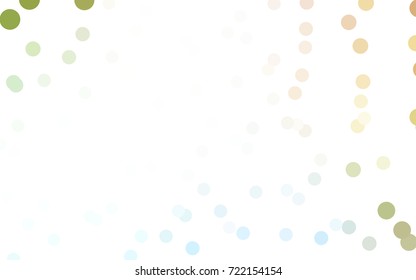 Light Blue, Yellow vector red banner with set of circles, dots. Donuts Background. Creative Design Template. Technological halftone illustration.
