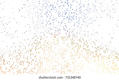 Light Blue, Yellow vector red banner with set of circles, dots. Donuts Background. Creative Design Template. Technological halftone illustration.