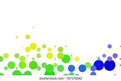 Light Blue, Yellow vector red pattern of geometric circles, shapes. Colorful mosaic banner. Geometric background with colored disks.