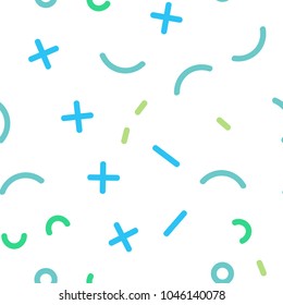 Light Blue, Yellow vector seamless background with lines, ovals. Colorful seamless gradient with lines and signs of maths. Pattern for design of fabric, wallpapers.