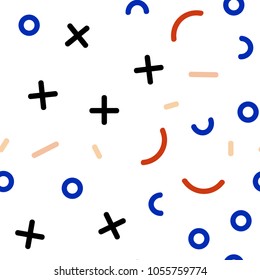 Light Blue, Yellow vector seamless texture with elements of lines. Colorful seamless gradient with lines and signs of maths. Pattern for trendy fabric, wallpapers.
