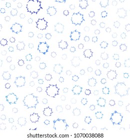 Light Blue, Yellow vector seamless  texture with disks. Illustration with set of shining colorful abstract circles. Pattern can be used for ads, leaflets.