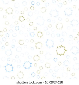 Light Blue, Yellow vector seamless  backdrop with dots. Illustration with set of shining colorful abstract circles. Pattern can be used for beautiful websites.