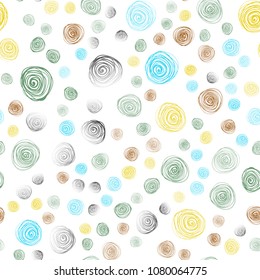 Light Blue, Yellow vector seamless doodle blurred pattern. A vague abstract illustration with flowers in doodles style. Pattern for heads of websites and designs.