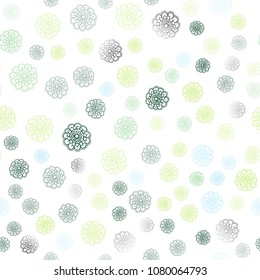 Light Blue, Yellow vector seamless natural elegant background. Colorful abstract illustration with flowers in doodle style. Template for backgrounds of cell phones.