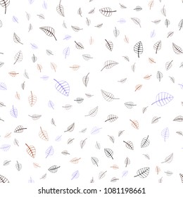 Light Blue, Yellow vector seamless  natural elegant background. New colorful illustration in doodle style with leaves. The textured pattern can be used for website.