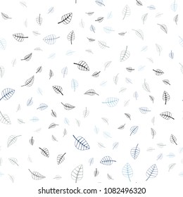 Light Blue, Yellow vector seamless  abstract doodle background. Colorful illustration in doodle style with leaves. Pattern for wallpapers and coloring books.