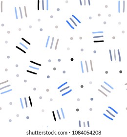 Light Blue, Yellow vector seamless template with geometric lines. Decorative abstract design of repeating lines, circles. Pattern for design of fabric, wallpapers.
