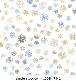 Light Blue, Yellow vector seamless doodle bright background. Creative illustration in blurred style with flowers. Completely new design for your business.