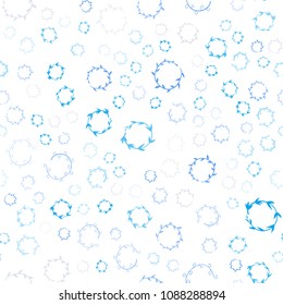 Light Blue, Yellow vector seamless backdrop with dots. Beautiful colored illustration with blurred circles in nature style. Pattern can be used for futuristic ad, booklets.