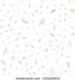 Light Blue, Yellow vector seamless  natural elegant pattern. Colorful abstract illustration with leaves in doodle style. Completely new design for your business.