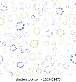Light Blue, Yellow vector seamless pattern with spheres. Blurred decorative design in abstract style with bubbles. Pattern can be used for futuristic ad, booklets.